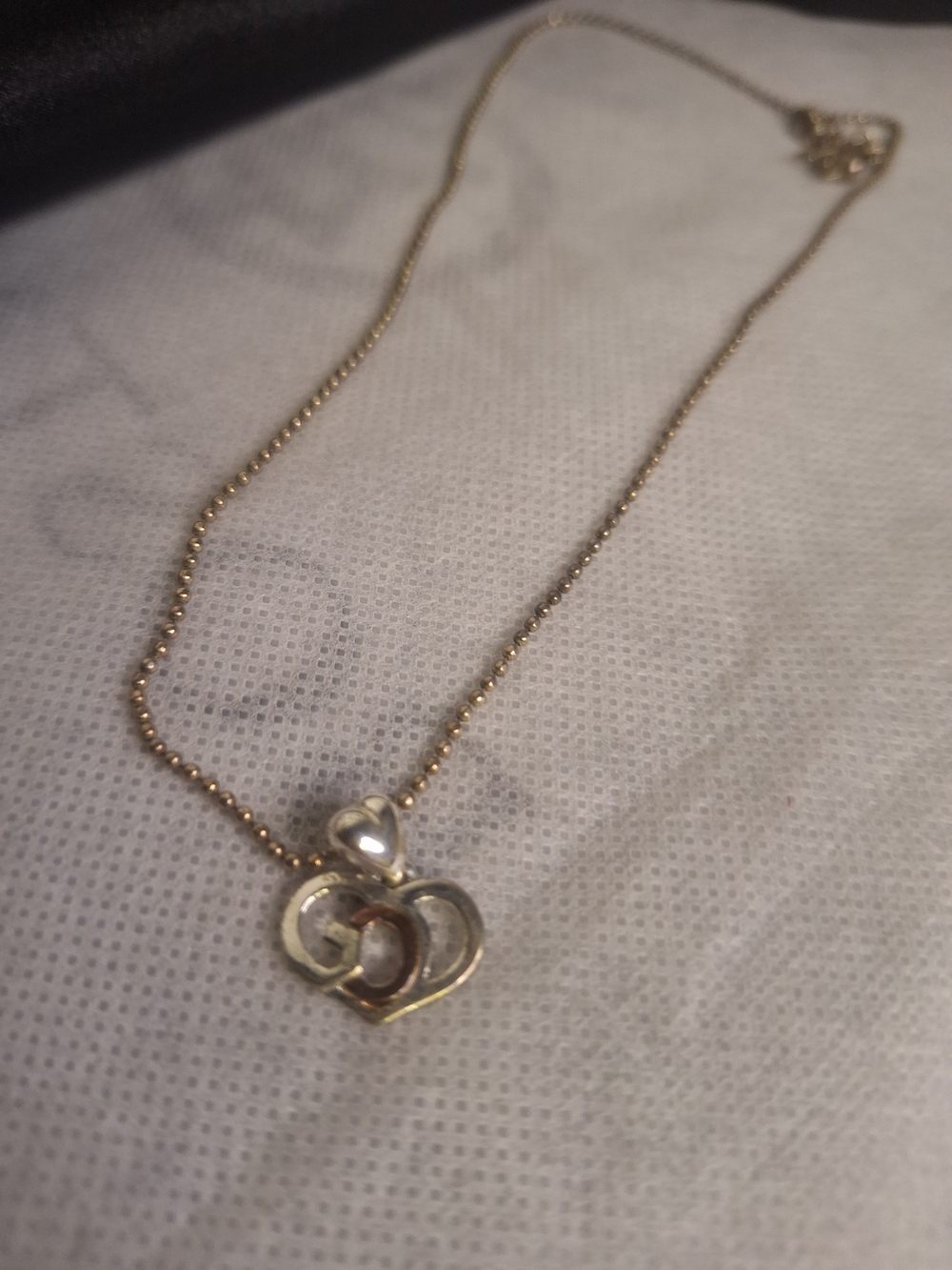 Gods Heart Pendant Necklace in Two-Tone Gold 18"